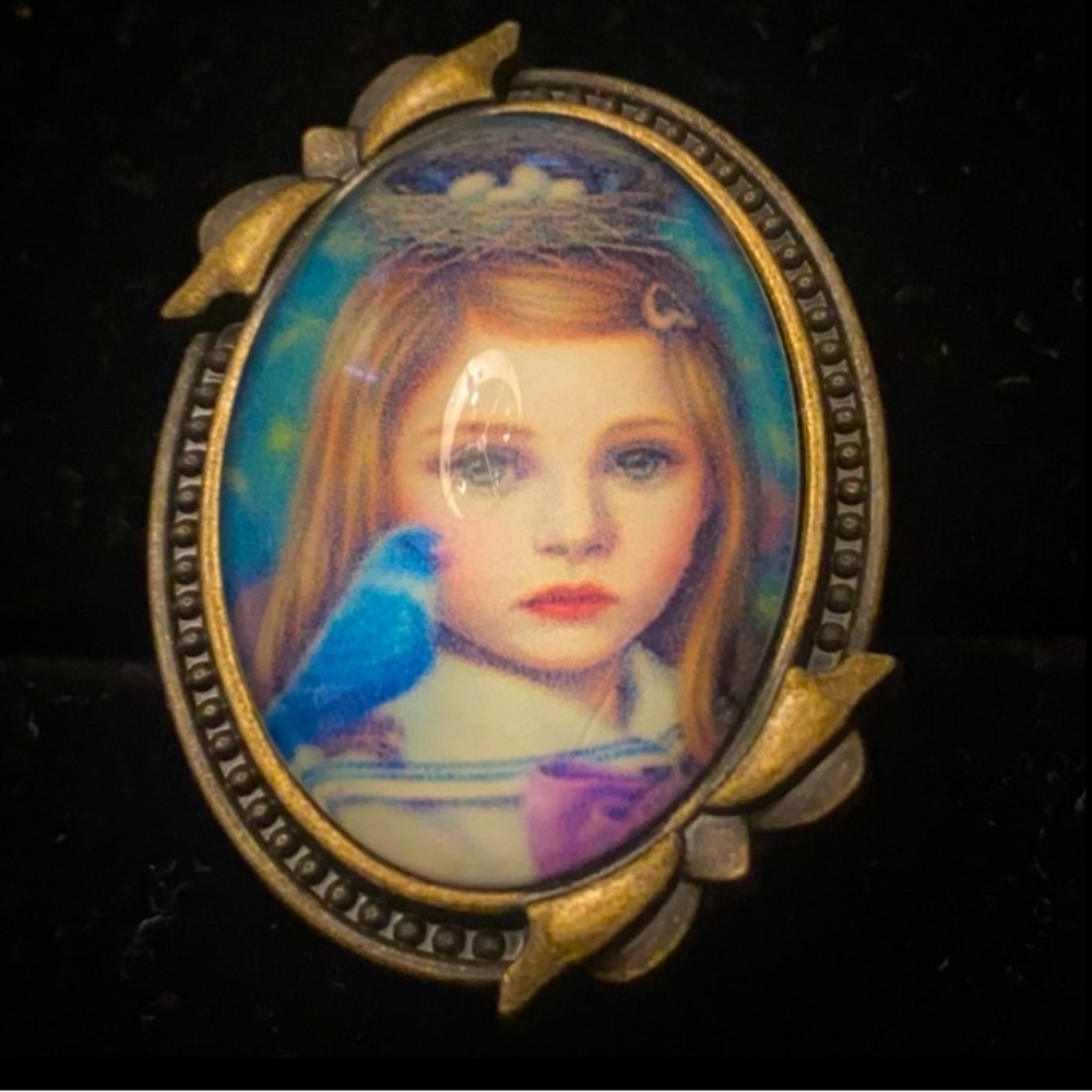Vintage style Alice in Wonderland Ring adjustable